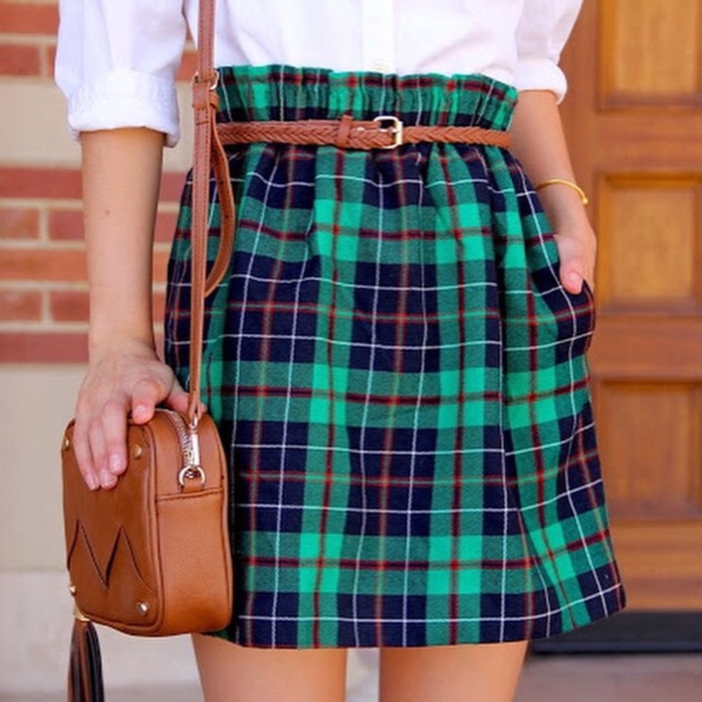 J Crew Tartan City Mini Skirt